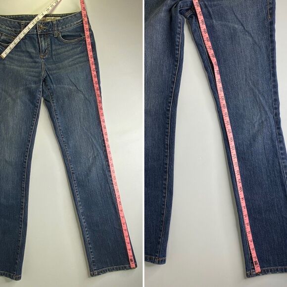 DKNY Boot Cut Jeans Womens 6 Distressed Denim Straight Leg Mid Rise - Picture 12 of 12